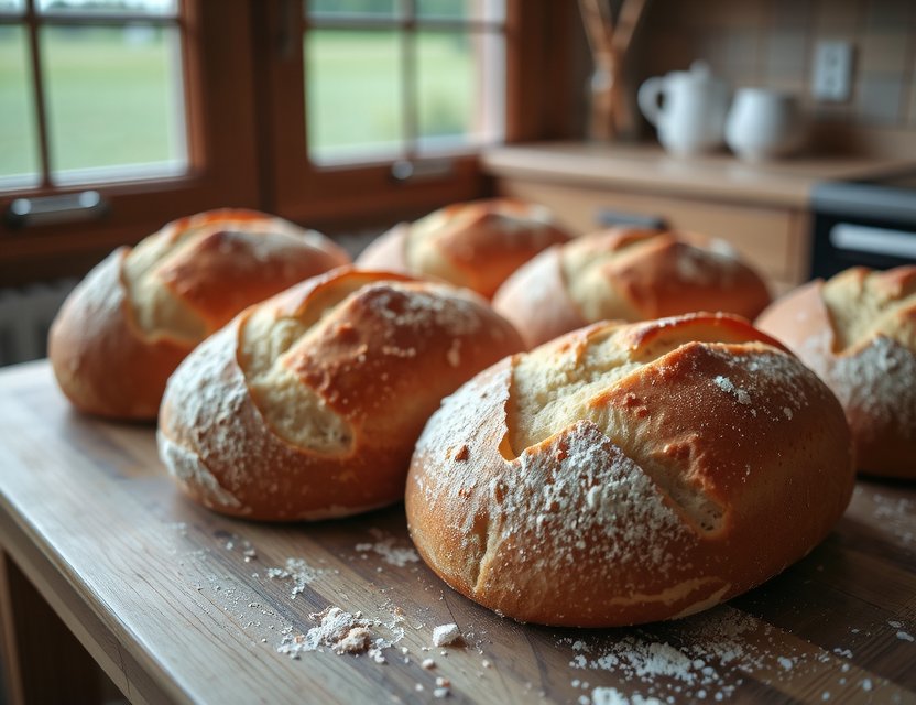 Artisanal bread baked with farm flour