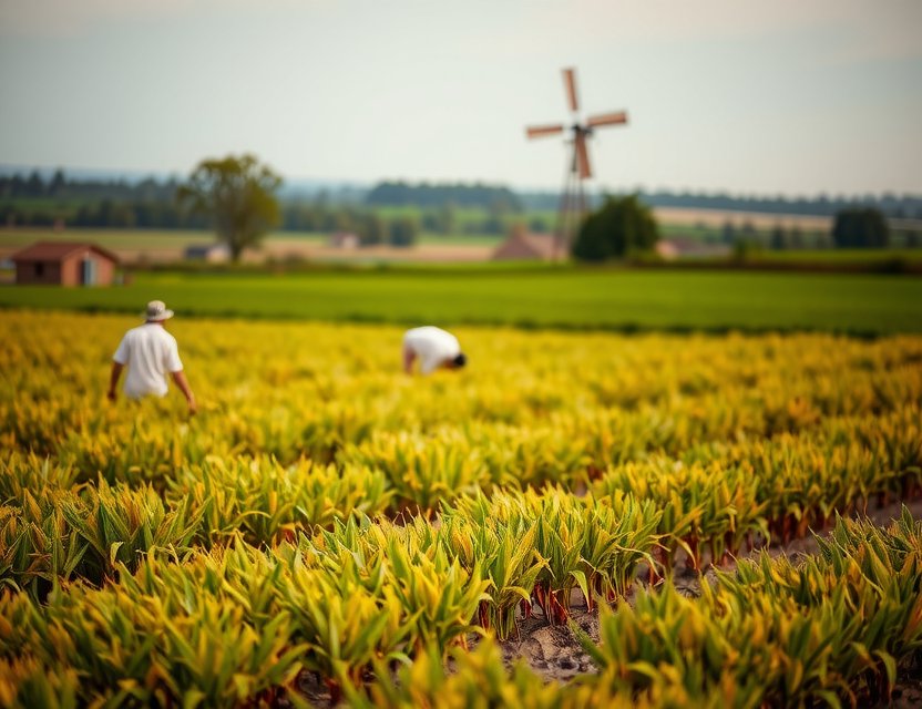 Sustainable farming practices at Play Lape Farm, fields with organic crops under Dutch skies